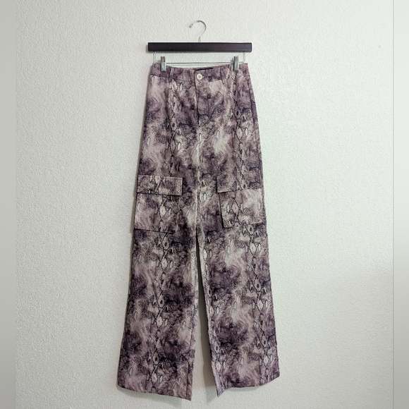 Ego Purple Snakeskin Cargo Pants - Picture 1 of 4